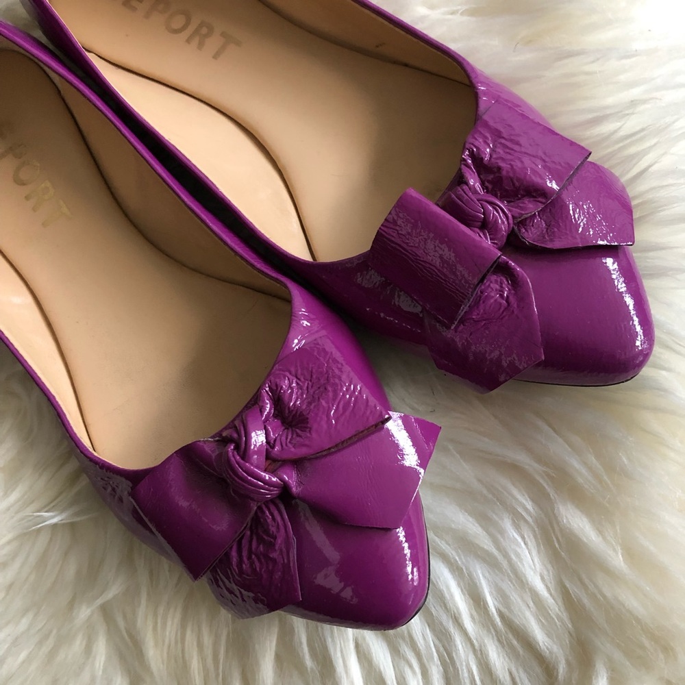 Report Fuchsia Bow Flats